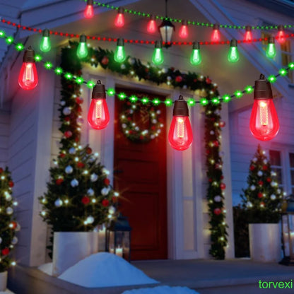 46ft Outdoor Lights S14 Waterproof Bluetooth App Remote RGB Warm White Balcony Backyard Party Holiday