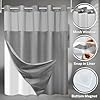 Luxury Hookless Shower Curtain with Snap-In Waterproof Liner