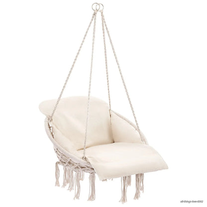 Hammock Chair with Cushions – 330LB Foldable Indoor Outdoor Swing