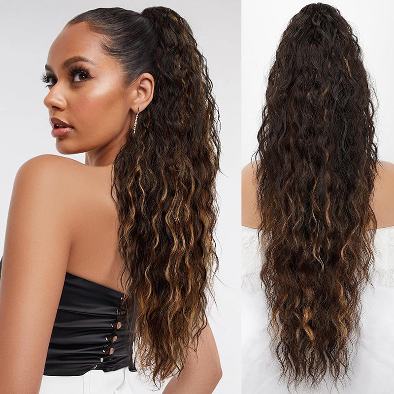 🩷Curly Wavy Frizzy Hair Extension with Ponytail