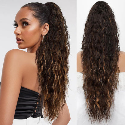 🩷Curly Wavy Frizzy Hair Extension with Ponytail
