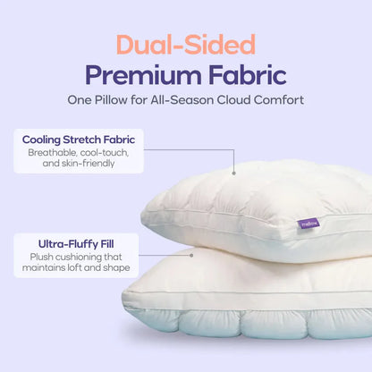 ☁️Fluffy PuffGrid Bed Pillow for All Sleepers