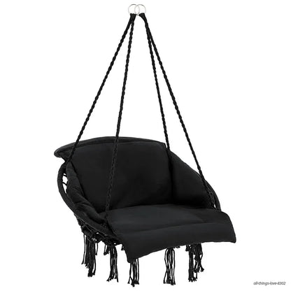 Hammock Chair with Cushions – 330LB Foldable Indoor Outdoor Swing
