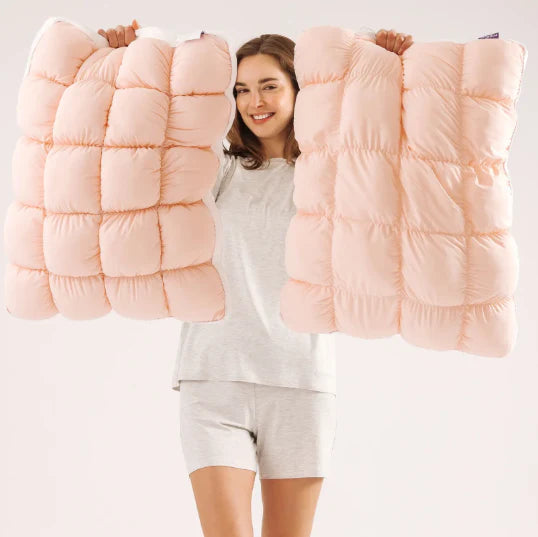 ☁️Fluffy PuffGrid Bed Pillow for All Sleepers